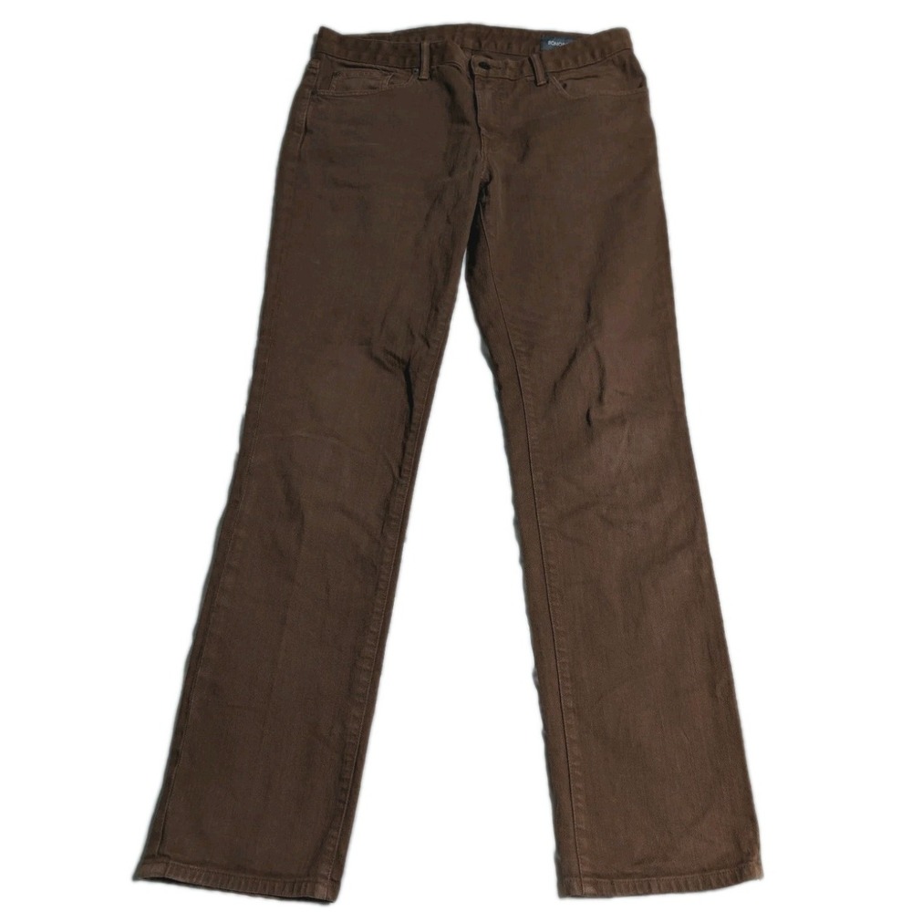 Bonobos Travel Jean Mens 35x34 Brown Stretch Denim Pants Tailored Fit‎ Casual